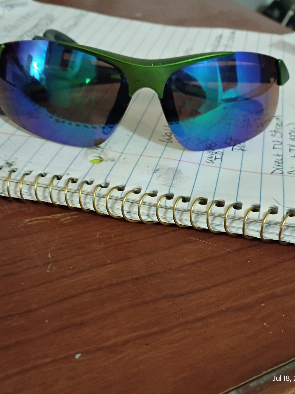 Loopy Case Green Frame Blue Mirrored Lens Men’s Sport Sunglasses